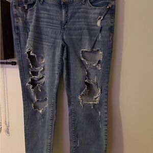 Torrid Distressed Light Blue Skinny Jeans